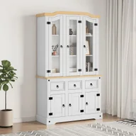 Kredensy - vidaXL Kredens Corona, biała 112x43x196 cm, drewno sosny meksykańskiej - miniaturka - grafika 1