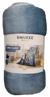 Koce i narzuty dla dzieci - Smukee Koc flanelowy niebieski 130x160cm KOT - miniaturka - grafika 1