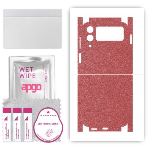 folia naklejka skórka strukturalna na TYŁ+BOKI do Samsung Galaxy Z Flip4 - Różowy Pastel Matowy - apgo SKINS