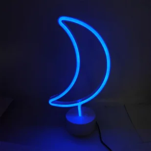 Lampka stołowa neon Moon - Wyposażenie pokoiku dziecięcego - miniaturka - grafika 1