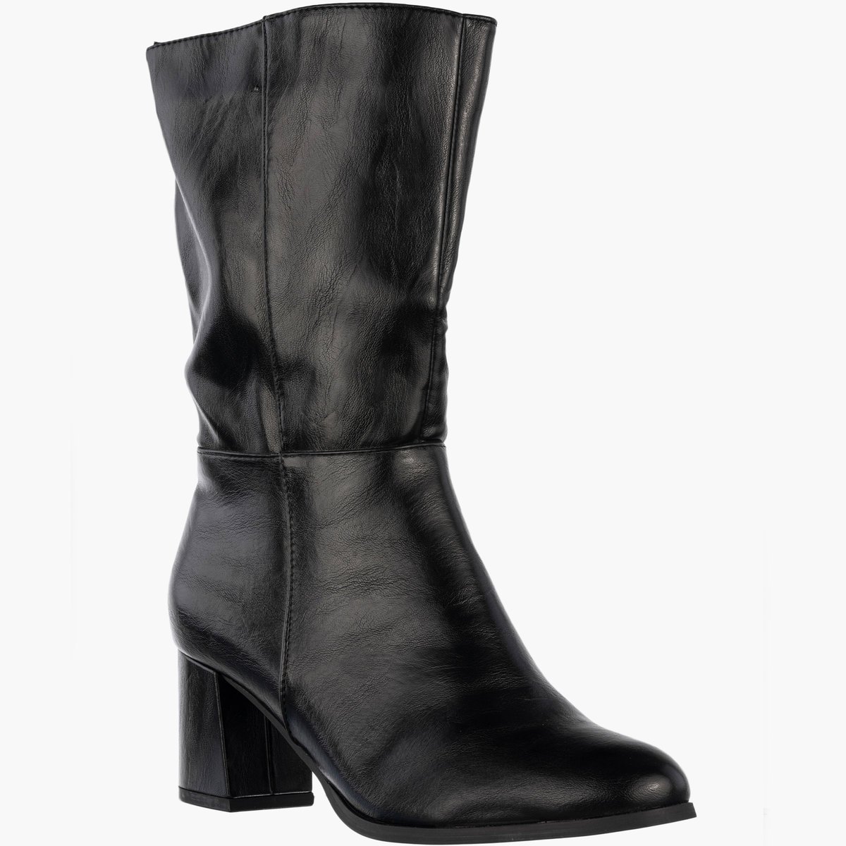 Kozaki Damskie Ekoskóra Eleganckie Klasyczne Buty Na Obcasie Ocieplane Czarne Jezzi Czarny 41