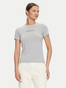 Guess Jeans T-Shirt W4YI01 J1314 Szary Slim Fit - Koszulki i topy damskie - miniaturka - grafika 1