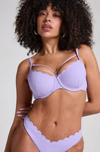 Hunkemöller Usztywniany top bikini z fiszbinami Scallop Fioletowy - Stroje kąpielowe - miniaturka - grafika 1