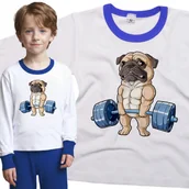 Piżamy dla dziewczynek - Piżama dziecięca Pies Mops Paker Sztanga Siłownia 98/104 - VoloDonum - miniaturka - grafika 1