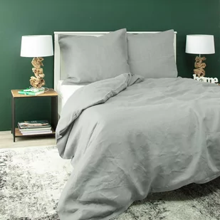 Dekoria pl pl Komplet pościeli lnianej Linen 160x200cm light grey 160 x 200 cm 2 poszewki 80 x 70 cm 764-159-10 - Pościel - miniaturka - grafika 1