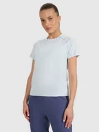 Koszulki sportowe damskie - 4F Koszulka do biegania w terenie szybkoschnąca damska - niebieska L - miniaturka - grafika 1
