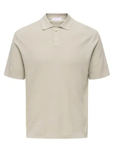 Only & Sons Polo Tony 22033571 Beżowy Regular Fit - Koszulki męskie - miniaturka - grafika 1