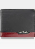Portfele - Pierre Cardin, Portfel skórzany męski, Tilak37 8804, czarny/czerwony, ochrona RFID - miniaturka - grafika 1