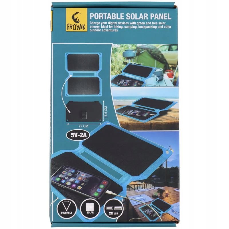 Ładowarka Solarna FROYAK 2xUSB Składana
