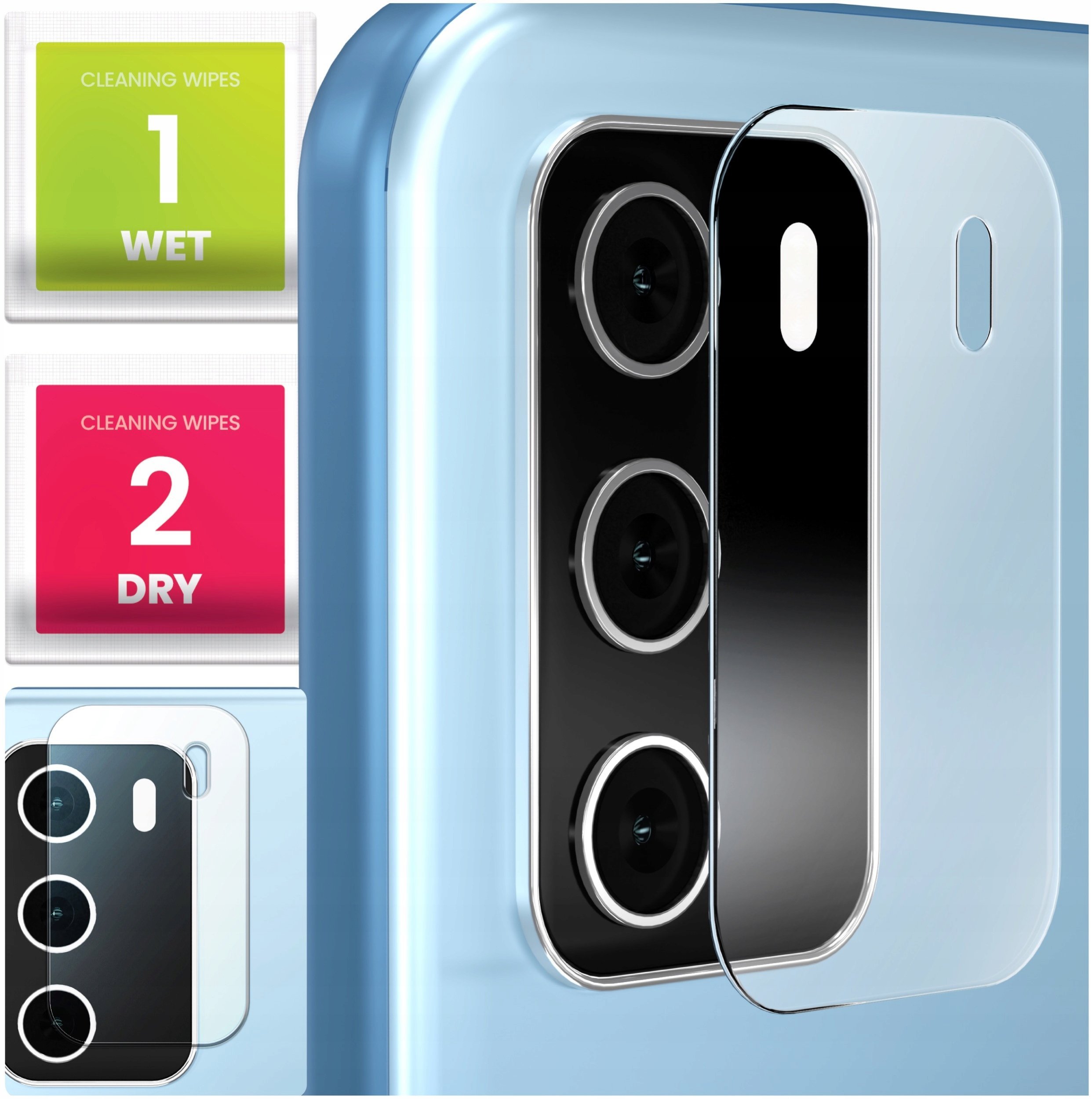 2-PAK Szkło Na Aparat Do Oppo A54S Hartowane, Ochronne, Na Obiektyw, 9H