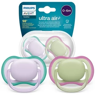 AVENT Ultra Air Smoczek uspokajający ortodontyczny 0-6m SCF085/24, 2szt. - Smoczki uspokajające - miniaturka - grafika 1