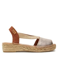 Espadryle damskie - Espadryle Toni Pons Estel-Bg Złoty - miniaturka - grafika 1