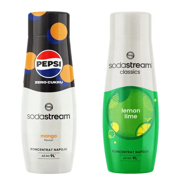 Zestaw 2 syropów do saturatora. Sodastream Pepsi MAX Mango + Lemon Lime