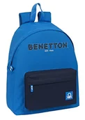 Plecaki - Safta BENETTON Deep Water - Day Pack dla dzieci, Plecak dla dzieci, Wysoka jakość, maksymalna wytrzymałość, wygodny i wszechstronny, 33x15x42 cm, Kolor Niebieski, niebieski, Estándar, Casual - miniaturka - grafika 1