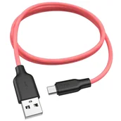 Kable USB - HOCO kabel USB - Micro Plus Silicone X21 1 metr czarno-czerwony. - miniaturka - grafika 1