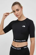 Koszulki sportowe damskie - The North Face t-shirt treningowy kolor czarny - miniaturka - grafika 1