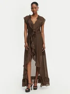 Sukienki - Guess Sukienka koktajlowa W6GK87 W2111 Brązowy ciemny Regular Fit - miniaturka - grafika 1