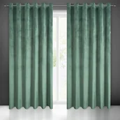 Zasłony - Euro Firany Zasłona 215 x 250 Dekoracyjna Welwet Melanie Zielony - miniaturka - grafika 1
