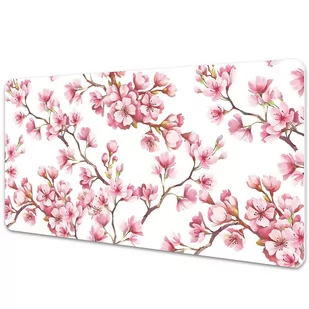Mata ochronna z nadrukiem Różowe kwiaty 90x45 cm - Podkładki na biurko - miniaturka - grafika 1