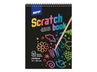 Prace ręczne dla dzieci - Wydrapywanka blok 20x14 cm 10l czarna tęczowa MFP 1032117 - miniaturka - grafika 1