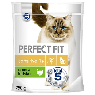 Perfect Fit Sensitive 1+ Indyk 750g - Sucha karma dla kotów - miniaturka - grafika 2