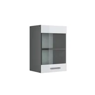 Szafki kuchenne - Vicco Szklana szafka kuchenna R-Line, Biały wysoki połysk, 40 cm - miniaturka - grafika 1