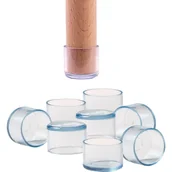 Zawiasy, okucia i inne akcesoria - Nakładki silikonowe na krzesła i meble – 16 sztuk – do nóg drewnianych i stołów – odporne na zarysowania i hałas – 20 mm – przezroczyste - miniaturka - grafika 1