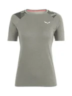 Koszulki sportowe damskie - Salewa Koszulka funkcyjna w kolorze khaki - miniaturka - grafika 1