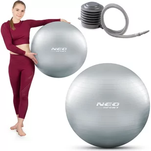 Neo-Sport Piłka do ćwiczeń 65 cm NS-951 srebrna 195100 - Piłki do ćwiczeń - miniaturka - grafika 1