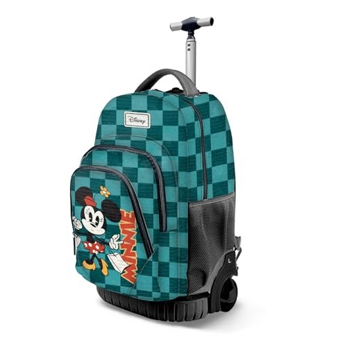 Myszka Minnie Indigo -Plecak na Kółkach GTS FAN, Turkusowy, 32 x 47 cm, Pojemność 39 L