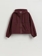 Moda i Uroda OUTLET - Reserved - Wodoodporna kurtka z kapturem - burgundowy - miniaturka - grafika 1