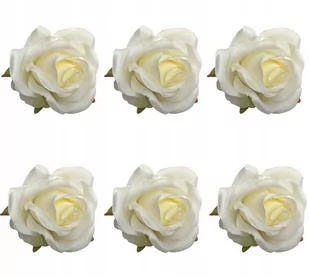 RÓŻA BIAŁA SZTUCZNA wyrobowa na wiązankę bukiet 6x - Ozdoby bożonarodzeniowe - miniaturka - grafika 1