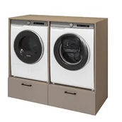 Szafki łazienkowe - Szafka łazienkowa ROSA 2S 132cm congo/dąb do zabudowy pralki i suszarki - miniaturka - grafika 1