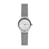 Moda i Uroda OUTLET - Skagen Zegarek damski Freja Lille Two Hand, rozmiar koperty 26 mm, zegarek ze stali nierdzewnej, bransoletka z siateczki ze stali szlachetnej, srebro, 26 mm, Bransoletka - miniaturka - grafika 1
