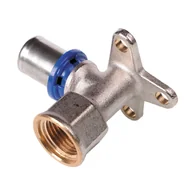 Łączniki, trójniki, kształtki - Pex Kolano zaciskowe naścienne 16 mm x 1/2" Radopress - miniaturka - grafika 1