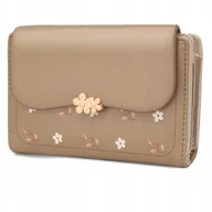 Portfele - REETEE Portfel Damski Mały Skórzany Z Wieloma Przegródkami Brązowy - miniaturka - grafika 1