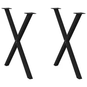 Zawiasy, okucia i inne akcesoria - Nogi do stołu jadalnego w kształcie litery X 2 szt. Czarne 70x(72-73) cm Stal vidaXL - miniaturka - grafika 1