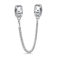 Wisiorki - Łańcuszek Zabezpieczający do Pandora Charms Separator Srebro 925 Serce - miniaturka - grafika 1