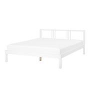 Łóżka - Beliani Łóżko drewniane 180 x 200 cm białe VANNES - miniaturka - grafika 1