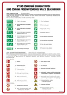 Instrukcje stanowiskowe BHP - DC002 WYKAZ OZNAKOWAŃ EWKUACYJNYCH ORAZ PPOŻ. 2, PN - PŁYTA PCV 1MM; (297X420MM) - miniaturka - grafika 1