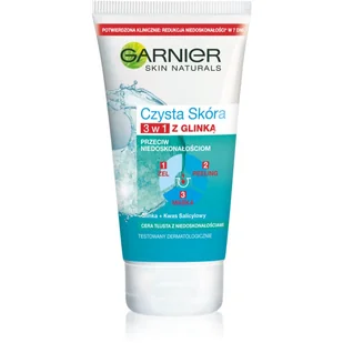Garnier Czysta Skóra Pure żel peeling 3w1 głębokie oczyszczanie 150ml - Żele do mycia twarzy - miniaturka - grafika 1