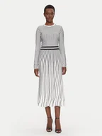 Sukienki - Fracomina Sukienka dzianinowa FS25SD5002K501N8 Biały Slim Fit - miniaturka - grafika 1