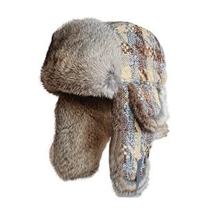 SPYXGS Unisex czapka zimowa z ochraniaczami na uszy, Szaro-czerwony 2010, 30 EU Schmal - Czapki damskie - miniaturka - grafika 1
