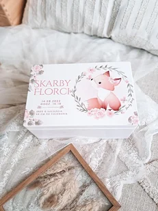 KUFEREK WSPOMNIEN LISEK z metryczką, prezent na roczek, chrzest, narodziny - Pamiątka Chrztu Świętego - miniaturka - grafika 1