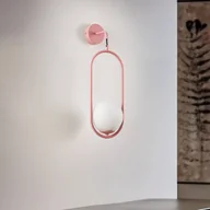 Lampy ścienne - Jupiter Kinkiet Samba, 1-punktowy, różowy/biały - miniaturka - grafika 1