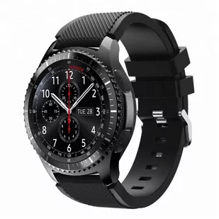 Cadorabo Pasek TPU z metalowym zamknięciem 22mm Kompatybilny z Samsung Galaxy Gear S3 / Gear 2 w CZARNY - Wymienna opaska do Huawei Watch GT do Watc.. - Akcesoria do smartwatchy - miniaturka - grafika 1