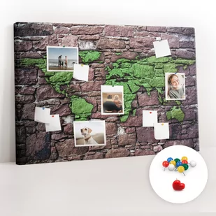 Tablica Korkowa 120x80 cm + Kolorowe Pinezki - Mapa świata na ścianie - Tablice i flipcharty - miniaturka - grafika 1