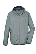 Kurtki męskie - killtec Męska kurtka funkcyjna, wodoszczelna/przeciwdeszczowa z kapturem, pakowalna KOS 112 MN JCKT, niebiesko-szara, 3XL, 42957-000 - miniaturka - grafika 1