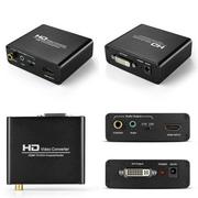 Adaptery i przejściówki - Konwerter obrazu i dźwięku HDMI na DVI-D + Coaxial / jack 3,5 mm Adapter - miniaturka - grafika 1
