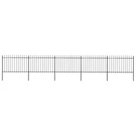 Ogrodzenia - vidaxl Ogrodzenie z prętów z grotami, stalowe, 8,5 x 1,2 m, czarne - miniaturka - grafika 1